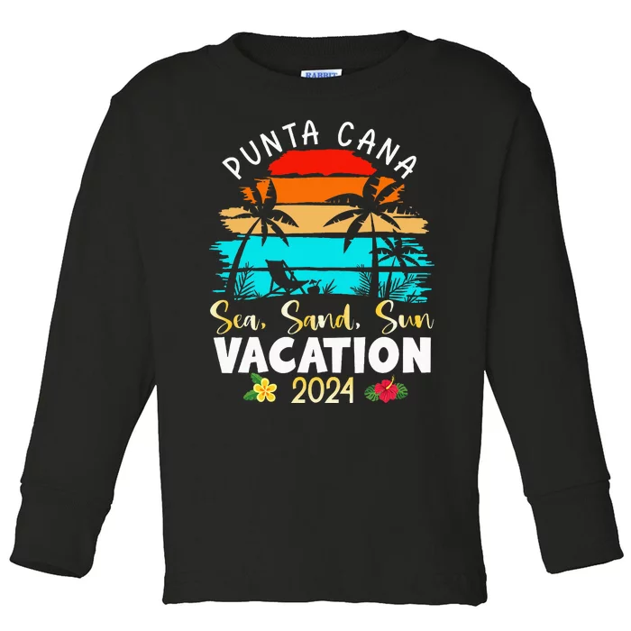 Punta Cana Trip 2024 Beach Vacation Summer Holliday Match Toddler Long Sleeve Shirt