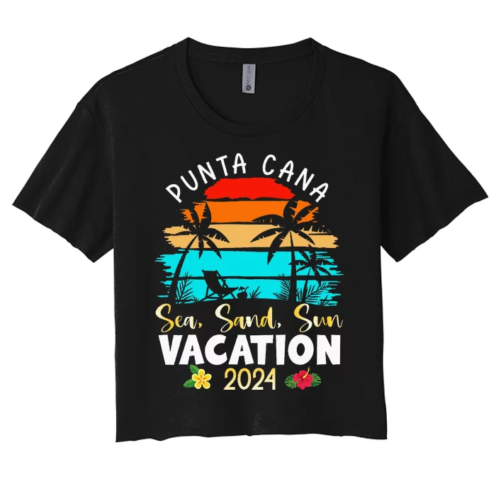 Punta Cana Trip 2024 Beach Vacation Summer Holliday Match Women's Crop Top Tee