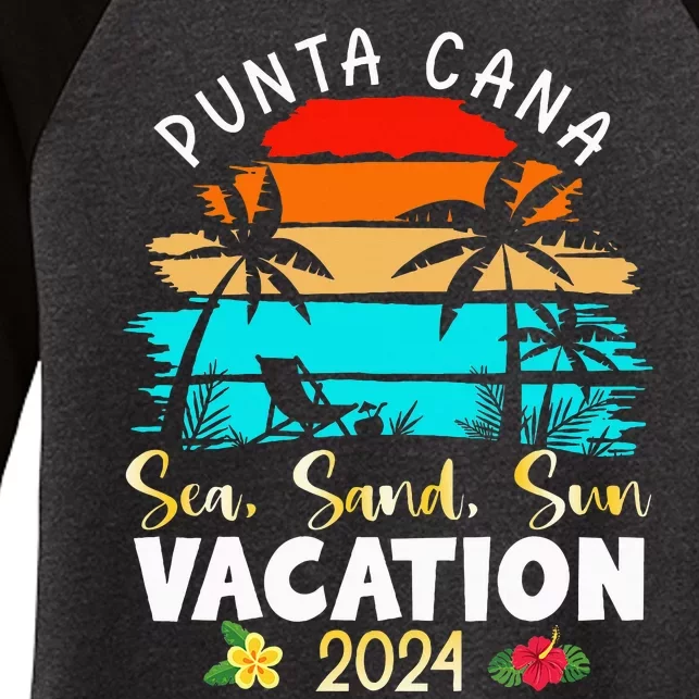 Punta Cana Trip 2024 Beach Vacation Summer Holliday Match Women's Tri-Blend 3/4-Sleeve Raglan Shirt