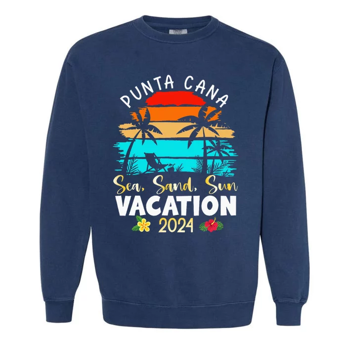 Punta Cana Trip 2024 Beach Vacation Summer Holliday Match Garment-Dyed Sweatshirt