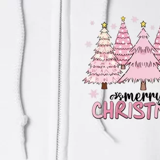 Pink Christmas Tree Christmas Xmas Gift Full Zip Hoodie