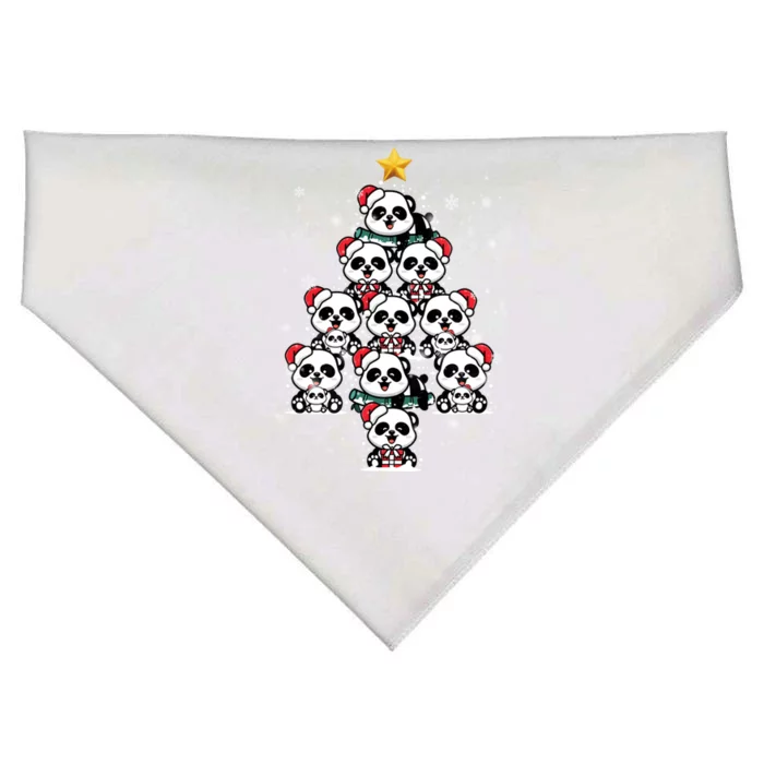 Panda Christmas Tree Panda Lovers Panda Christmas Gift USA-Made Doggie Bandana