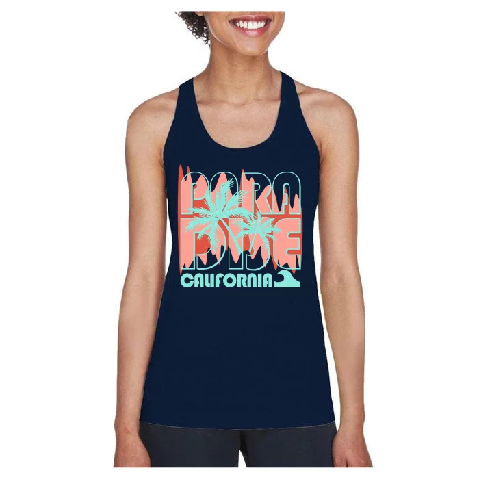 Paradise California Tropical Vacation Time Women's Racerback Tank