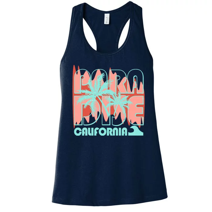 Paradise California Tropical Vacation Time Women's Racerback Tank