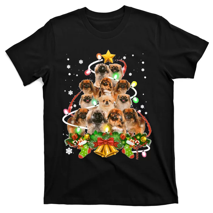 Pekingeses Christmas Tree X Mas Lights Santa Pekingese T-Shirt