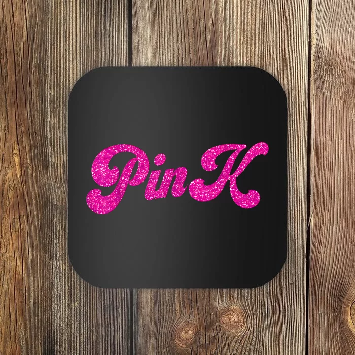 Pink Color Text For Summer Coaster