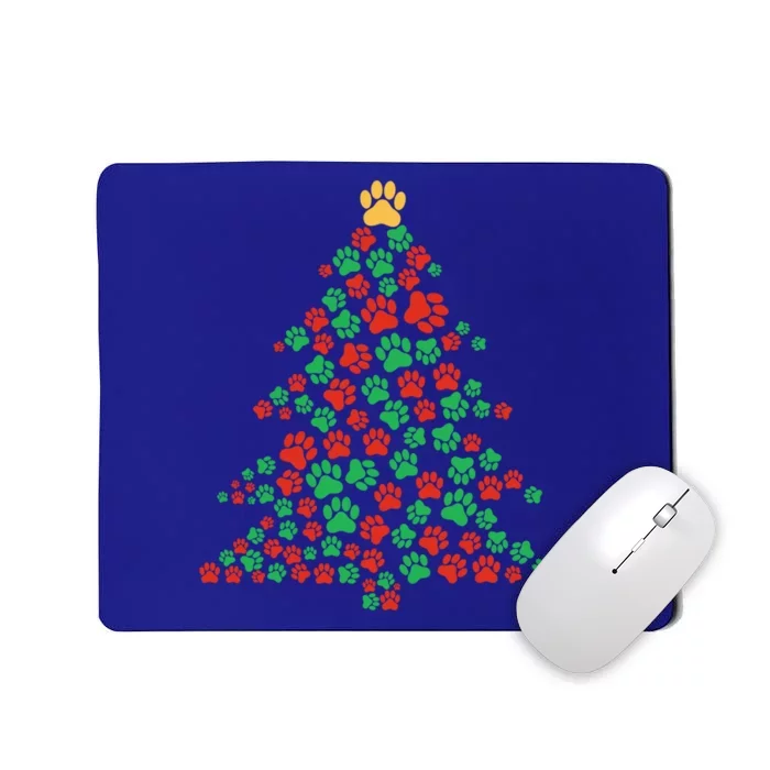 Paws Christmas Tree Santa Fun Celebration Funny Gift Family Cool Gift Mousepad