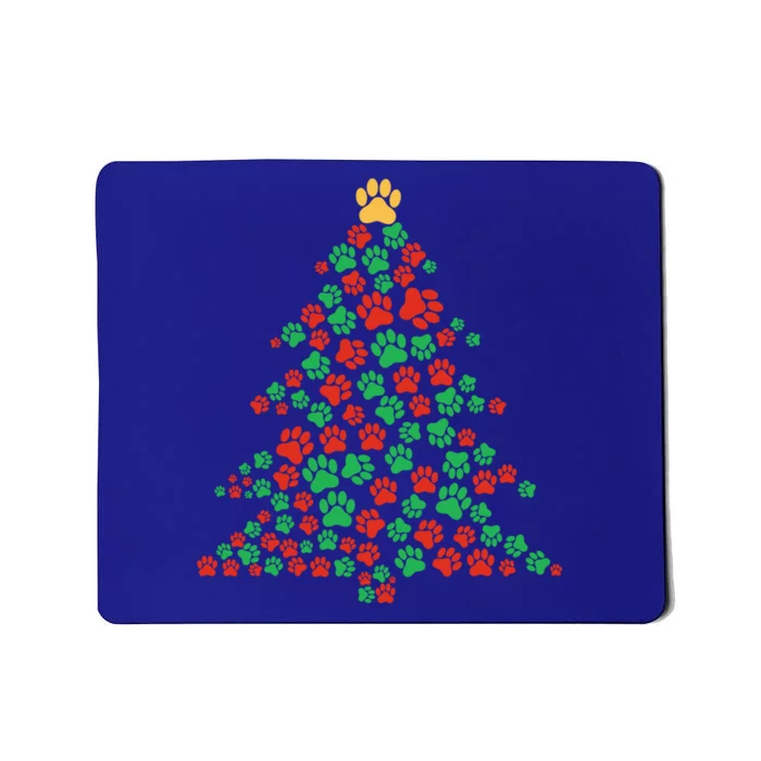 Paws Christmas Tree Santa Fun Celebration Funny Gift Family Cool Gift Mousepad