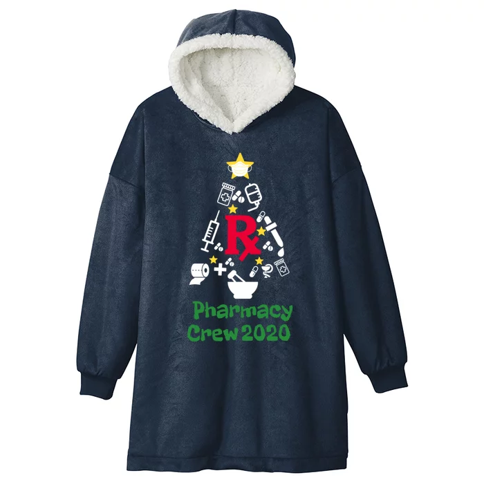 Pharmacy Christmas Tree Crew Gift Hooded Wearable Blanket