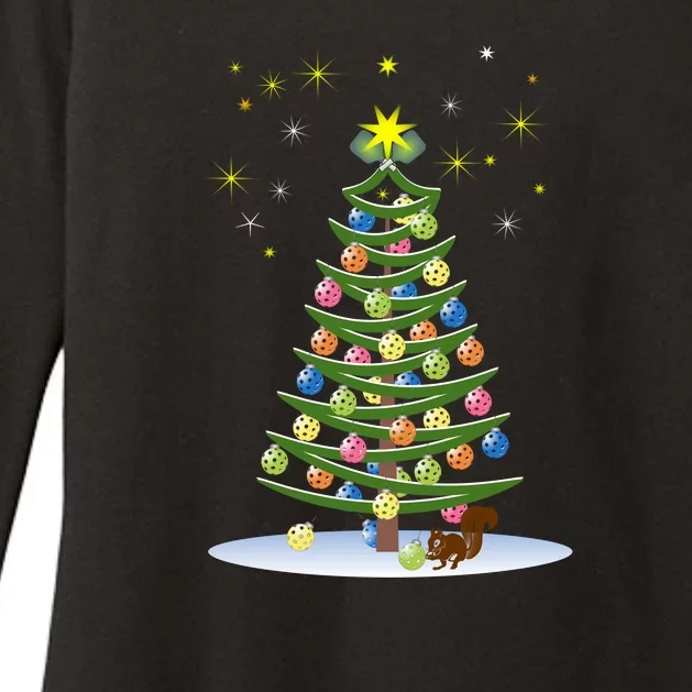 Pickleball Christmas Tree | Pickleball Holiday Gift | Christmas Tree | Holiday Womens CVC Long Sleeve Shirt