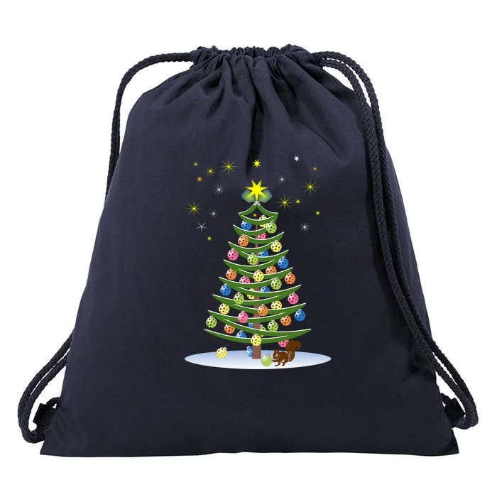 Pickleball Christmas Tree | Pickleball Holiday Gift | Christmas Tree | Holiday Drawstring Bag