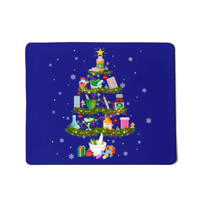 Pharmacy Christmas Tree Medication Pharmacist Fun Gift Idea Gift Mousepad