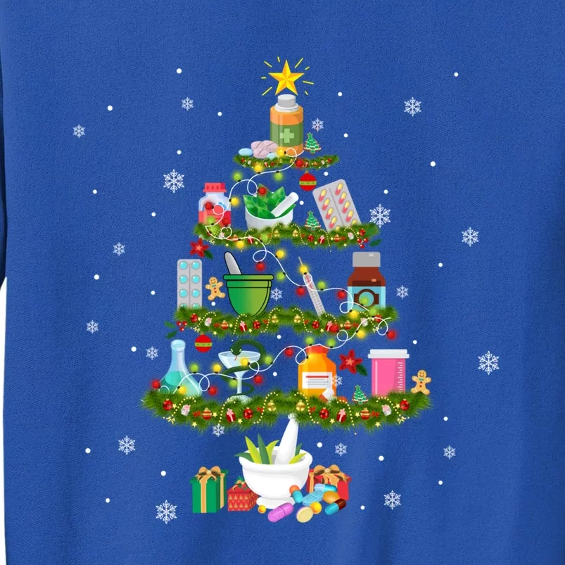 Pharmacy Christmas Tree Medication Pharmacist Fun Gift Idea Gift Tall Sweatshirt