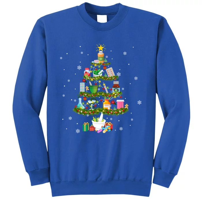 Pharmacy Christmas Tree Medication Pharmacist Fun Gift Idea Gift Tall Sweatshirt