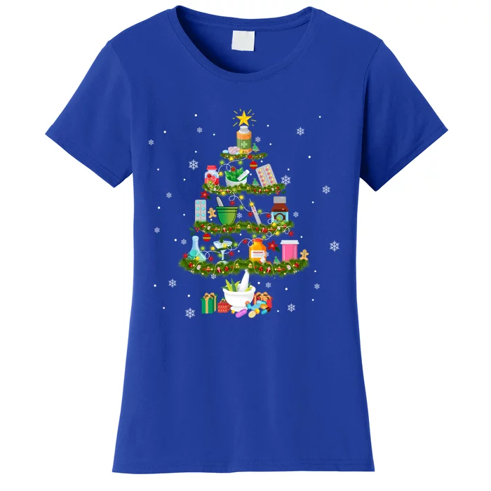 Pharmacy Christmas Tree Medication Pharmacist Fun Gift Idea Gift Women's T-Shirt