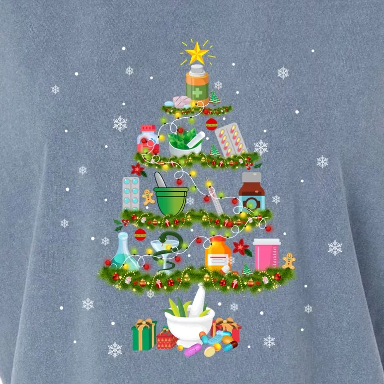 Pharmacy Christmas Tree Medication Pharmacist Fun Gift Idea Gift Garment-Dyed Women's Muscle Tee