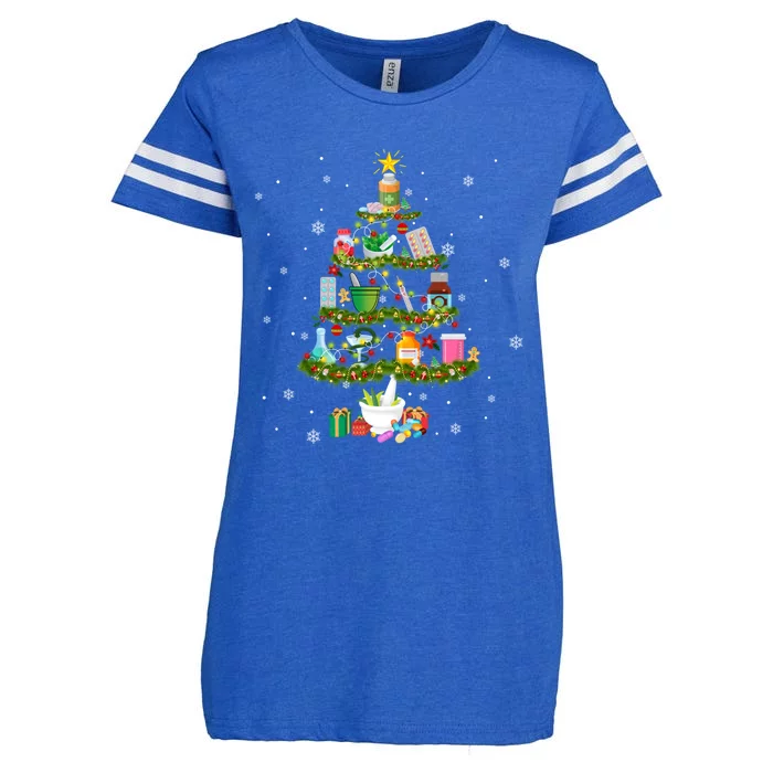 Pharmacy Christmas Tree Medication Pharmacist Fun Gift Idea Gift Enza Ladies Jersey Football T-Shirt