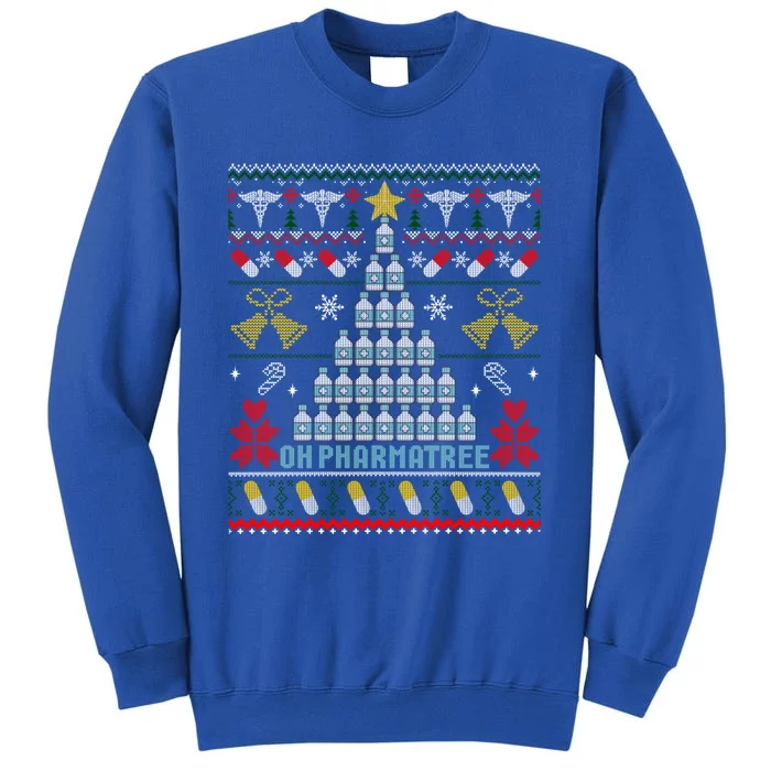 Pharmacy Christmas Tree Medication Pharmacist Fun Gift Ugly Gift Sweatshirt