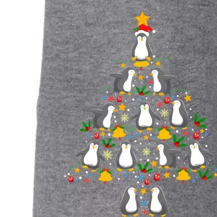 Penguin Christmas Tree Great Gift Funny Penguin Christmas Lights Gift Doggie 3-End Fleece Hoodie