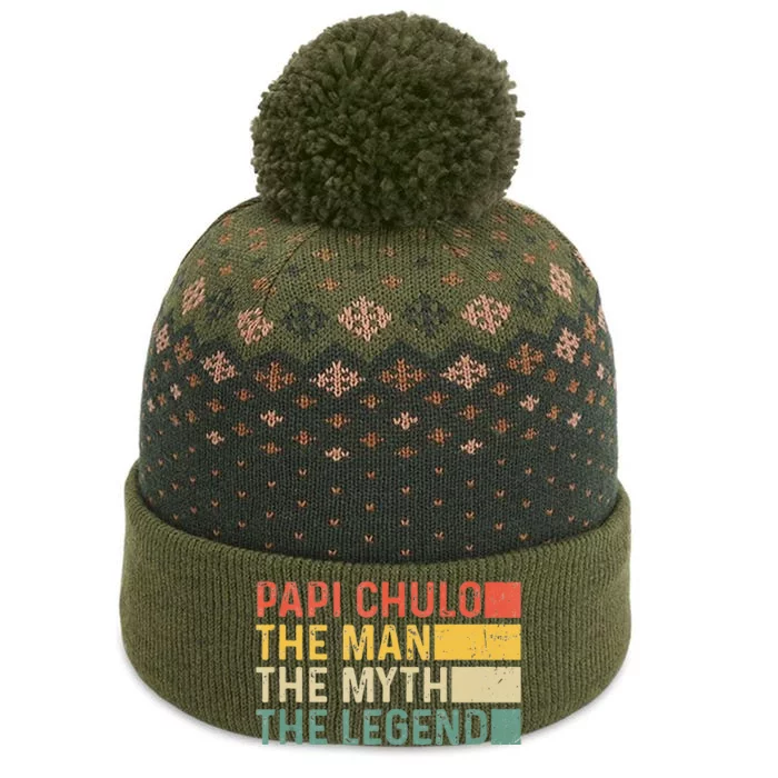 Papi Chulo The Man The Myth The Legend Gift For Papi Chulo The Baniff Cuffed Pom Beanie