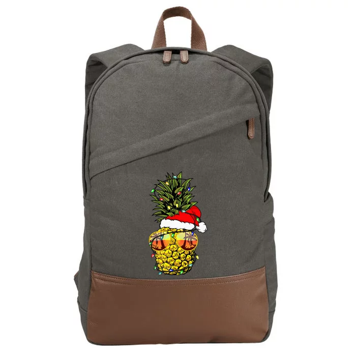 Pineapple Christmas Tree or Christmas in July Pineapple Cotton Canvas Backpack