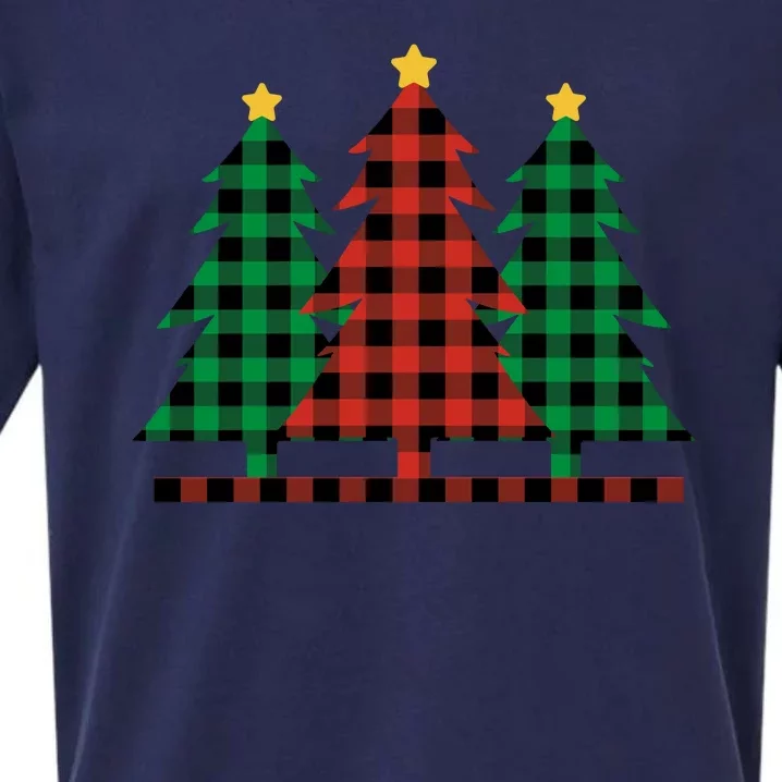 Plaid Christmas Tree Sueded Cloud Jersey T-Shirt