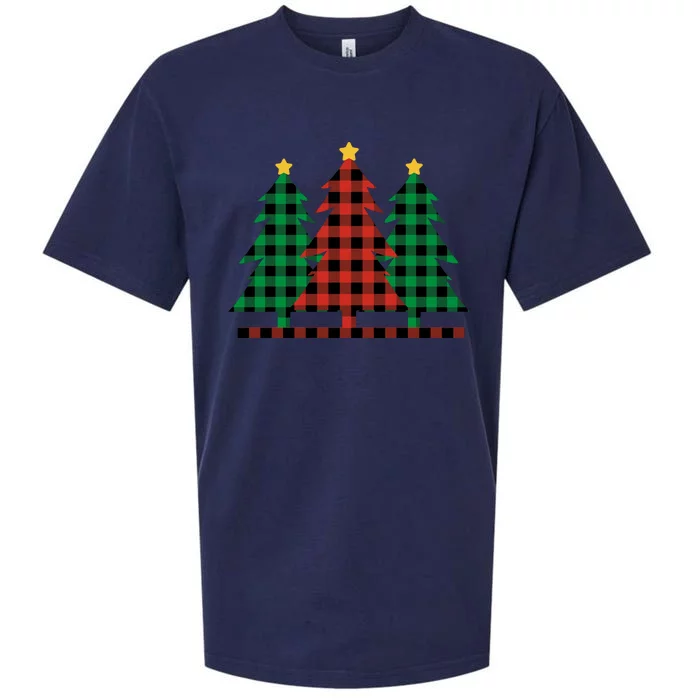 Plaid Christmas Tree Sueded Cloud Jersey T-Shirt