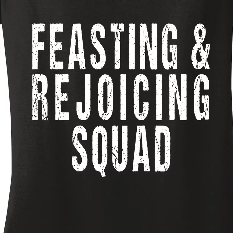 Purim Costume Tsh4 Feasting Rejoicing Squad Women's V-Neck T-Shirt