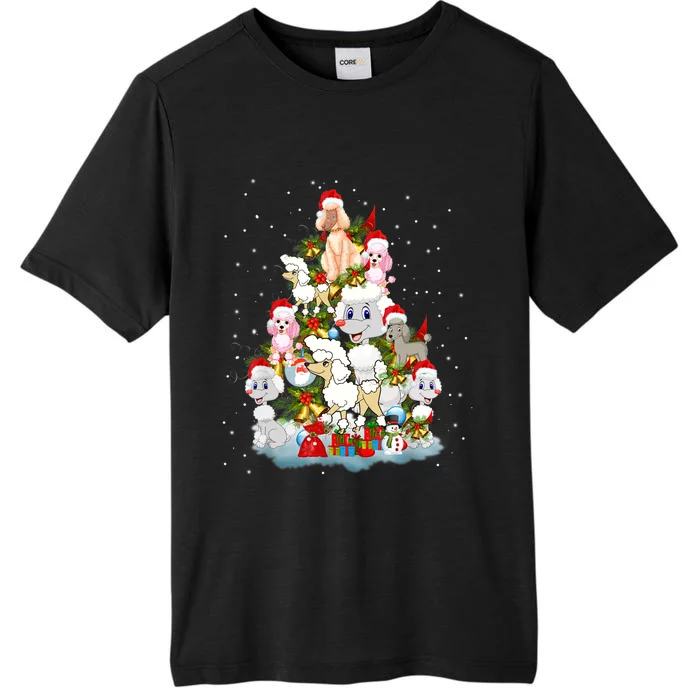 Poodle Christmas Tree Santa Hat Decorations Funny Xmas Gifts ChromaSoft Performance T-Shirt