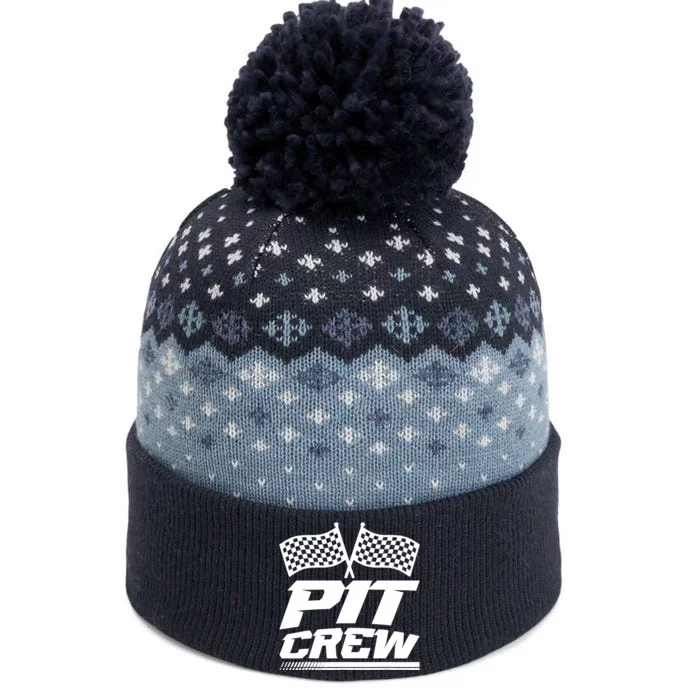 PIT CREW Track Racing Car Racing Lovers Family Matching The Baniff Cuffed Pom Beanie