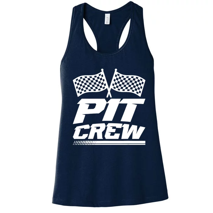 PIT CREW Track Racing Car Racing Lovers Family Matching Women's Racerback Tank