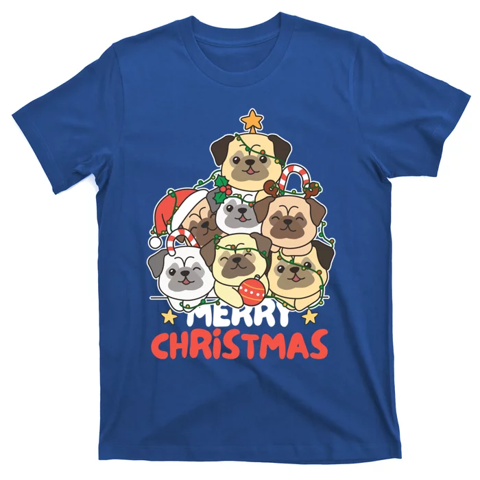 Pug Christmas Tree Funny Animal Merry Christmas Gift T-Shirt