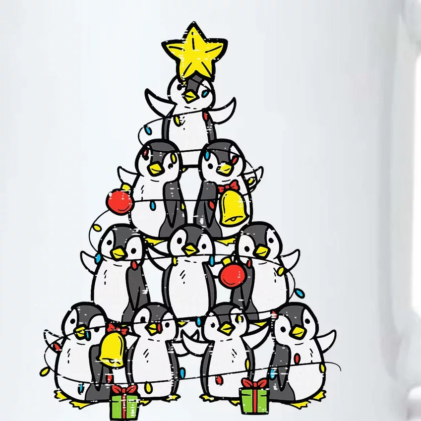 Penguin Christmas Tree Cute Xmas Black Color Changing Mug