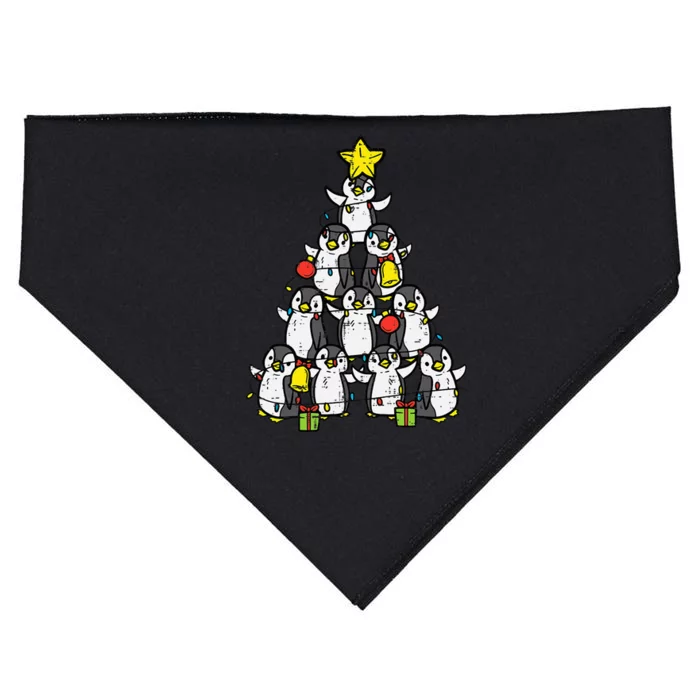 Penguin Christmas Tree Cute Xmas USA-Made Doggie Bandana