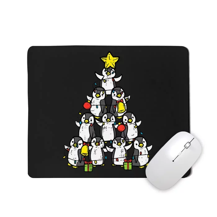 Penguin Christmas Tree Cute Xmas Mousepad