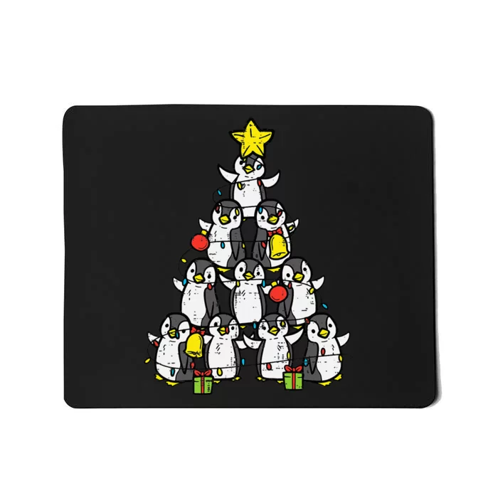 Penguin Christmas Tree Cute Xmas Mousepad