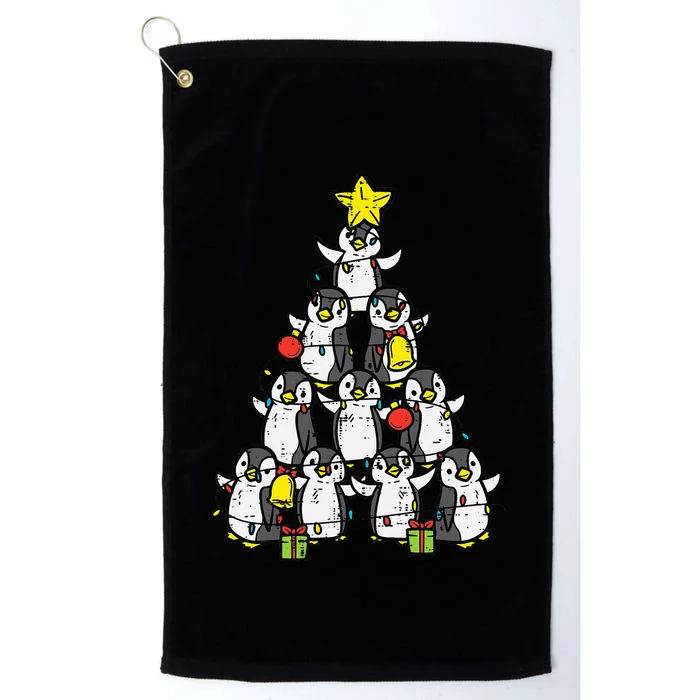 Penguin Christmas Tree Cute Xmas Platinum Collection Golf Towel