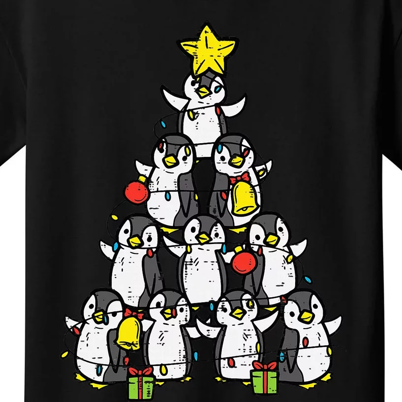 Penguin Christmas Tree Cute Xmas Kids T-Shirt