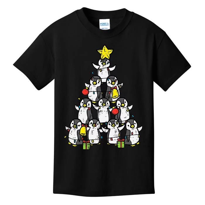 Penguin Christmas Tree Cute Xmas Kids T-Shirt