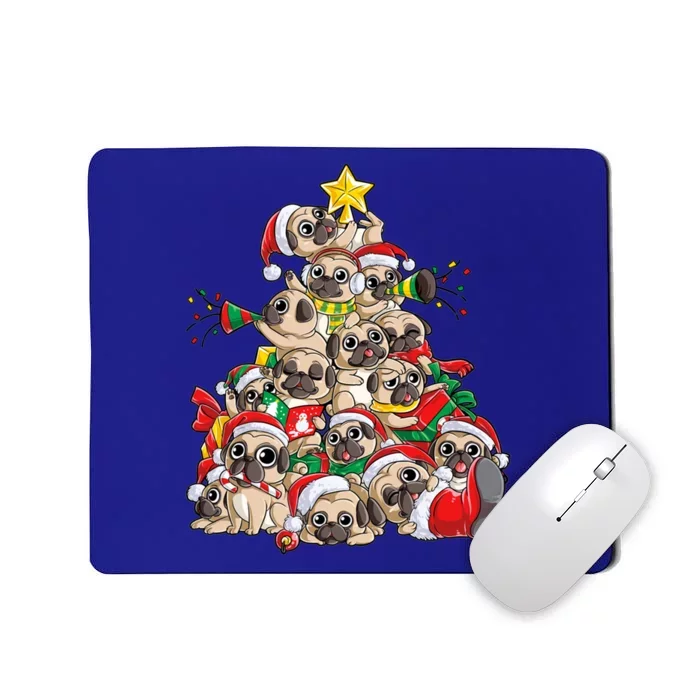 Pug Christmas Tree Dog Santa Xmas Boys Girls Merry Dogmas Gift Mousepad