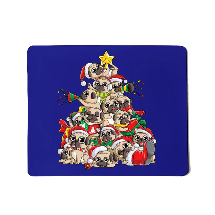 Pug Christmas Tree Dog Santa Xmas Boys Girls Merry Dogmas Gift Mousepad