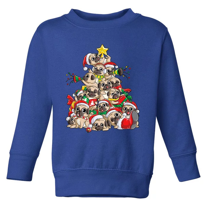 Pug Christmas Tree Dog Santa Xmas Boys Girls Merry Dogmas Gift Toddler Sweatshirt