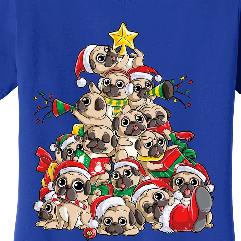 Pug Christmas Tree Dog Santa Xmas Boys Girls Merry Dogmas Gift Women's T-Shirt