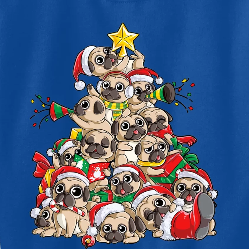 Pug Christmas Tree Dog Santa Xmas Boys Girls Merry Dogmas Gift Kids Sweatshirt