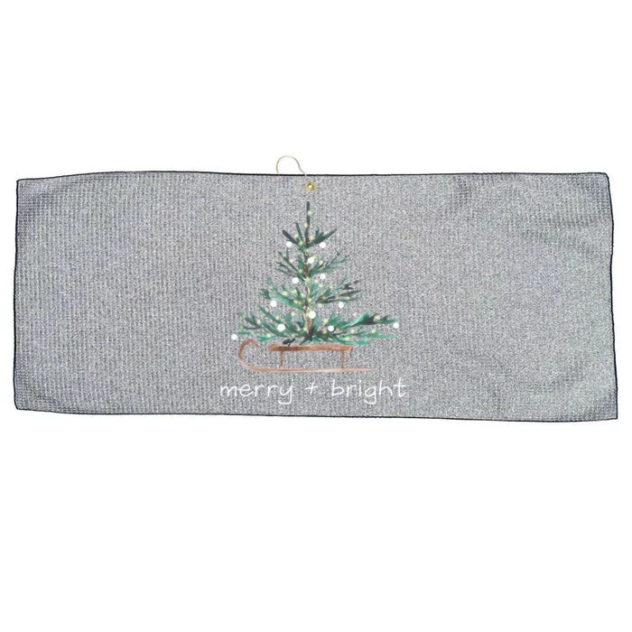 Printed Christmas Trees Tee For Merry And Bright Xmas Gift Large Microfiber Waffle Golf Towel