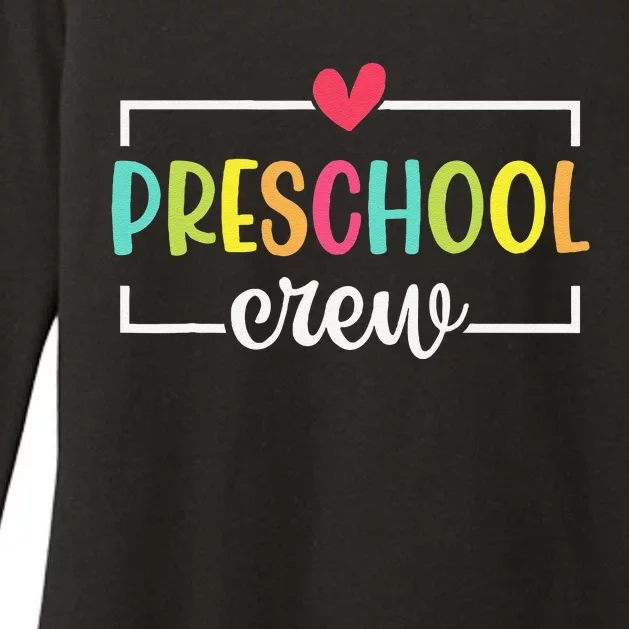 Preschool Crew Team Retro Groovy Vintage Back To School Gift Womens CVC Long Sleeve Shirt