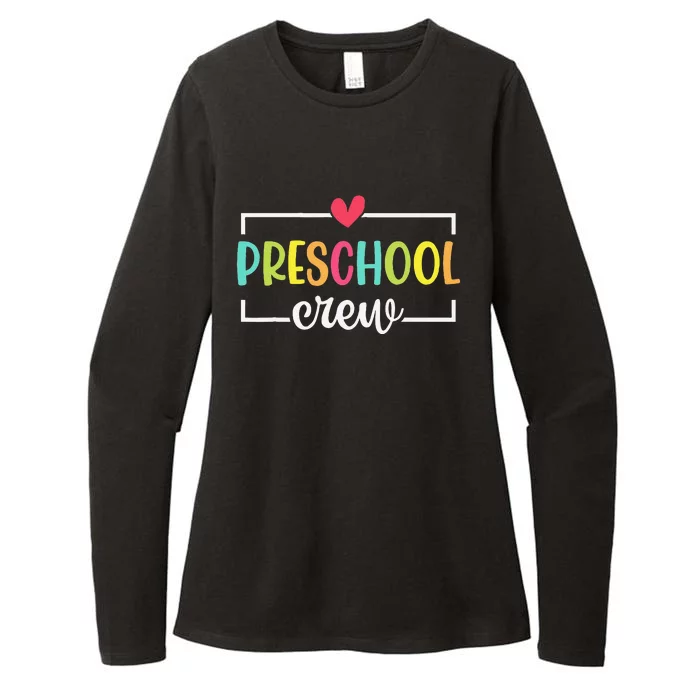 Preschool Crew Team Retro Groovy Vintage Back To School Gift Womens CVC Long Sleeve Shirt