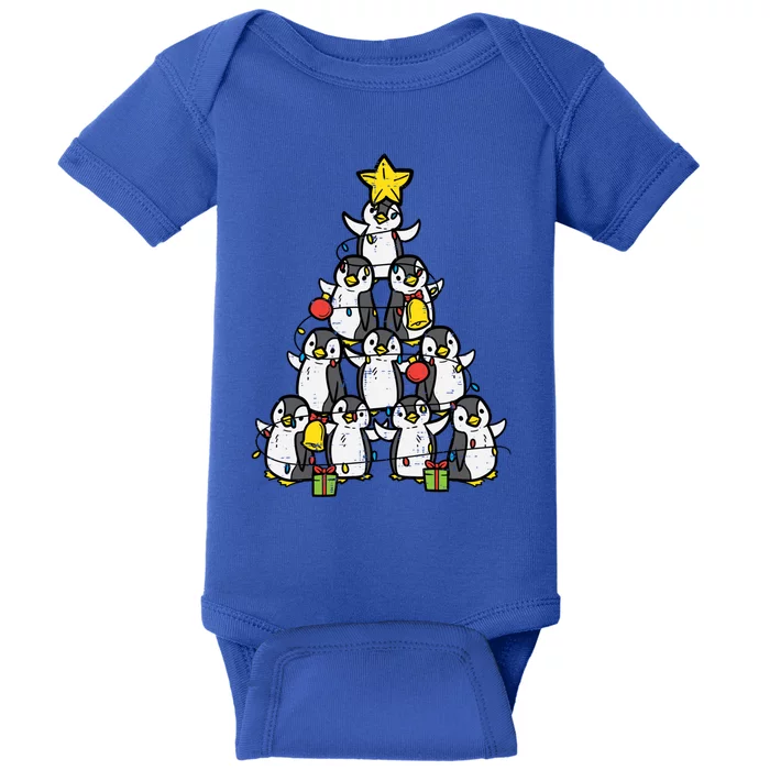 Penguin Christmas Tree Cute Xmas Girls Great Gift Baby Bodysuit