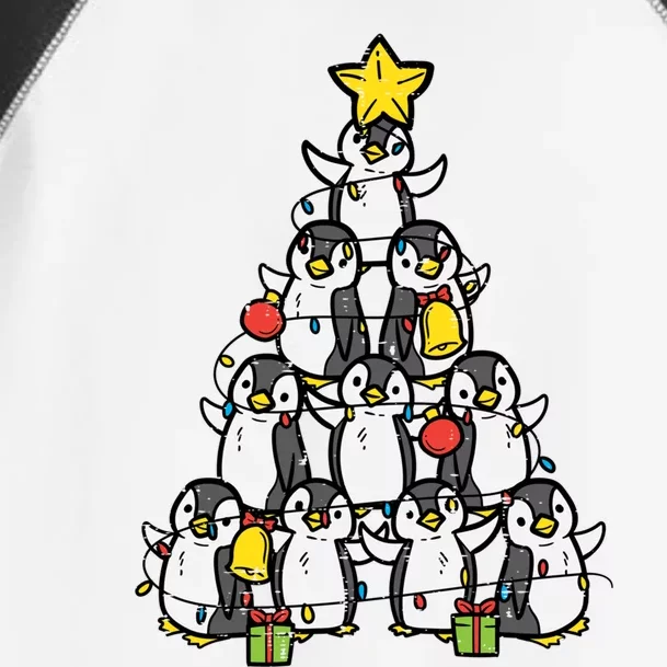 Penguin Christmas Tree Cute Xmas Girls Great Gift Toddler Fine Jersey T-Shirt