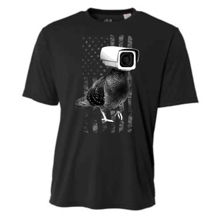 Pidgeon Camera USA Flag Cooling Performance Crew T-Shirt